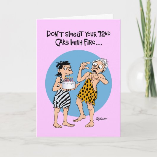 Funny 72. Geburtstag Karte (Vorderseite)