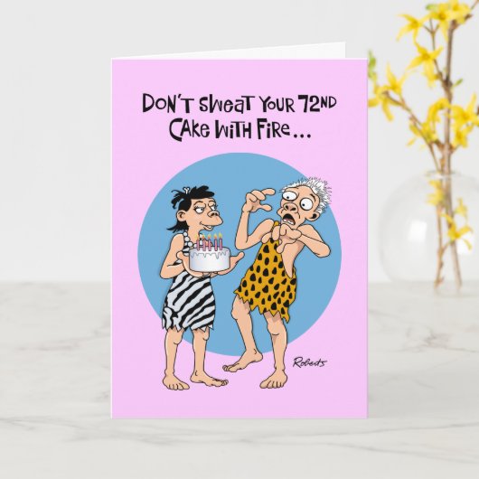 Funny 72. Geburtstag Karte (Gelbe Blume)
