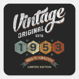 Funny 72 Year Old 1953 Vintag 72. Geburtstagsgesch Quadratischer Aufkleber