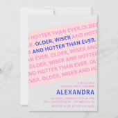 Funny 73. Geburtstag Einladungen Older Wiser Hotte (Vorderseite)