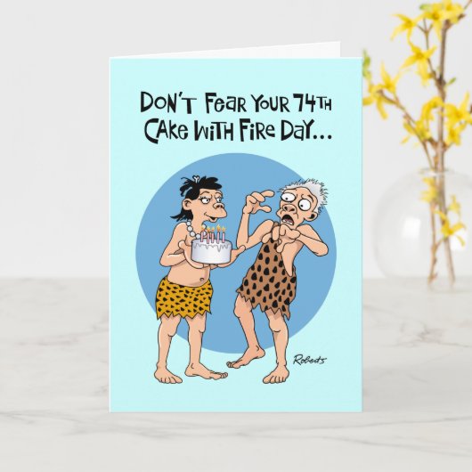 Funny 74. Geburtstag Karte (Gelbe Blume)