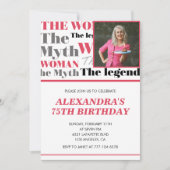Funny 75. Geburtstag Einladung Foto Myth Legend (Vorderseite)
