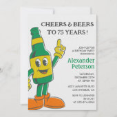 Funny 75. Geburtstag Einladungen Bier Vintag Men (Vorderseite)