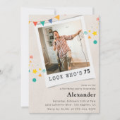 Funny 75. Geburtstag Einladungen Männer Spaß Foto (Vorderseite)