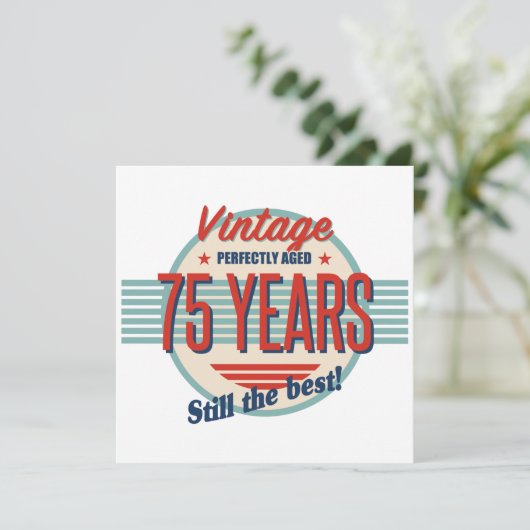 Funny 75. Geburtstag Karte (Stehend Vorderseite)