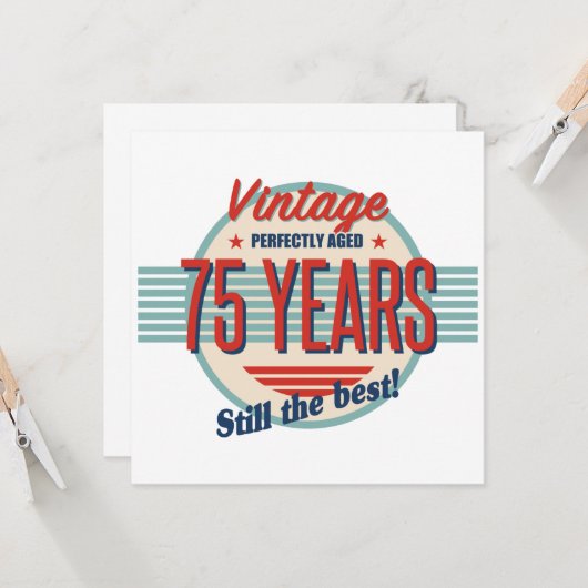 Funny 75. Geburtstag Karte (Vorderseite/Rückseite Beispiel)