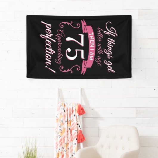Funny 75. Geburtstag 'Perfection' Banner (Insitu)