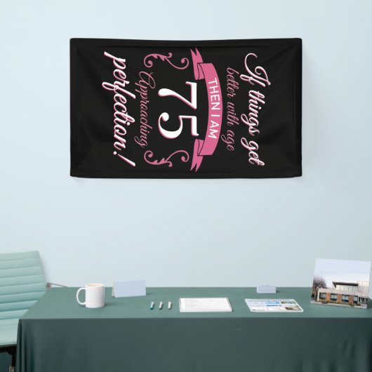 Funny 75. Geburtstag 'Perfection' Banner (Messeveranstaltung)