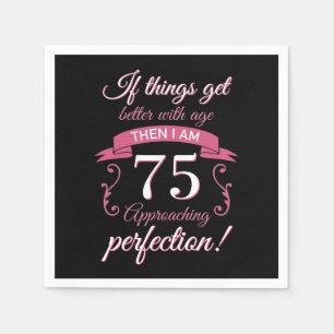 Funny 75. Geburtstag 'Perfection' Serviette