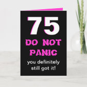 Funny 75. Geburtstagskarte für Frauen Karte (Vorderseite)