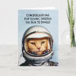 Funny 75th Orbit Birthday Karte<br><div class="desc">Funny Milestone 75th Birthday Greeting Card congratulates someone who is turning 75 years old</div>