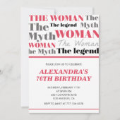 Funny 76. Geburtstag Einladungen der Myth Legend (Vorderseite)