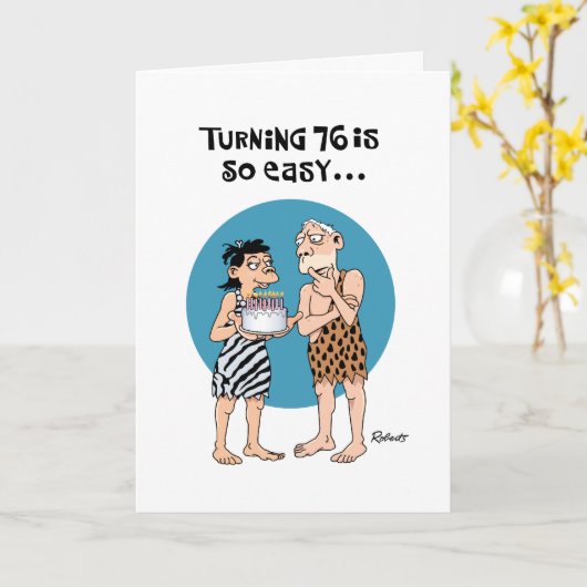 Funny 76. Geburtstagskarte Karte (Gelbe Blume)