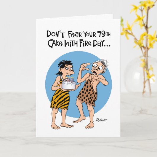 Funny 79. Geburtstag Karte (Gelbe Blume)