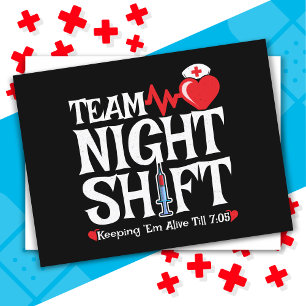Funny 7:05 Team Night Shift Nurse Aufwertung Postkarte