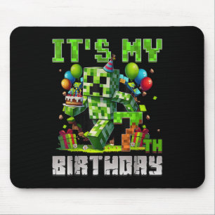 Funny 7 Jahre alt 7. Geburtstag Pixel Art Gamer Bo Mousepad