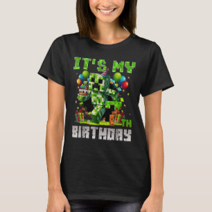 Funny 7 Jahre alt 7. Geburtstag Pixel Art Gamer Bo T-Shirt