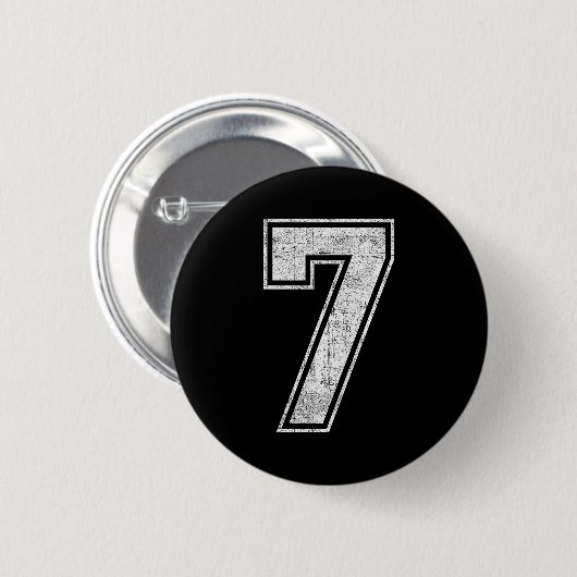 Funny 7 Number Seven Graphic Group Halloween Birth Button (Vorne & Hinten)