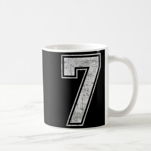 Funny 7 Number Seven Graphic Group Halloween Birth Kaffeetasse (Rechts)