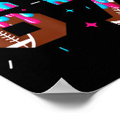 Funny 7 Year Old Birthday Football Ice Cream Drip Poster (Ecke)