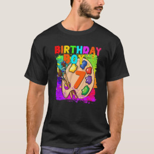 Funny 7th Birthday Boy Art Malerei B-Tag 7 Jahr O T-Shirt