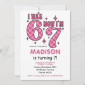 Funny 7th Birthday | “I Was 6, Now 7” Party Einladung (Vorderseite)