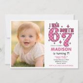 Funny 7th Birthday | “I Was 6, Now 7” Party Einladung (Vorderseite)