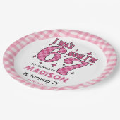 Funny 7th Birthday | “I Was 6, Now 7” Party Pappteller (Schrägansicht)