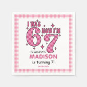 Funny 7th Birthday | “I Was 6, Now 7” Party Serviette (Vorderseite)