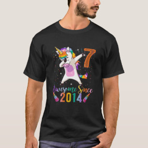 Funny 7th Birthday Phantastisch Seit 2014 Unicorn T-Shirt
