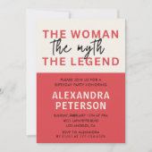 Funny 80. Geburtstag Einladungen Frauen Myth Legen (Vorderseite)