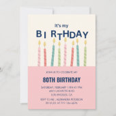 Funny 80. Geburtstag Einladungen Geburtstag Candle (Vorderseite)