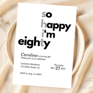 Funny 80. Geburtstag Funny Humuor Unglaublich witz Einladung