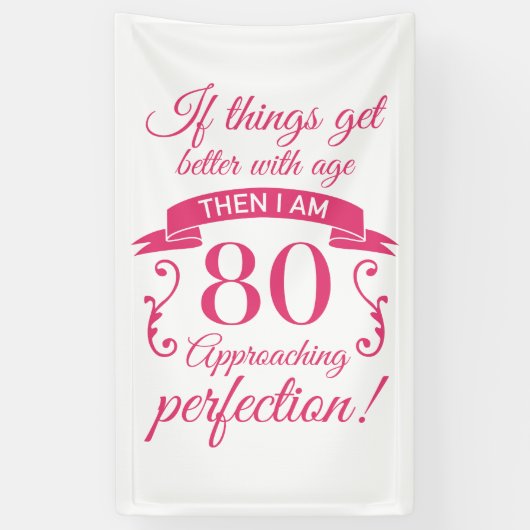 Funny 80. Geburtstag 'Perfection' Banner (Vertikal)