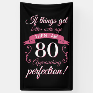 Funny 80. Geburtstag 'Perfection' Banner