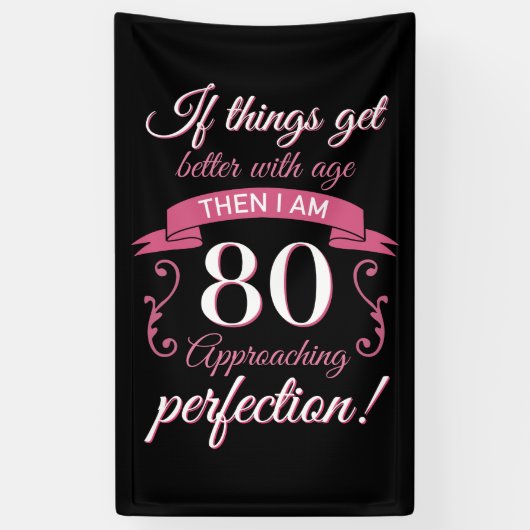 Funny 80. Geburtstag 'Perfection' Banner (Vertikal)