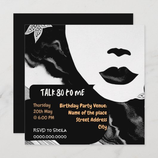 Funny 80. Geburtstagsparty Einladung (Vorne/Hinten)
