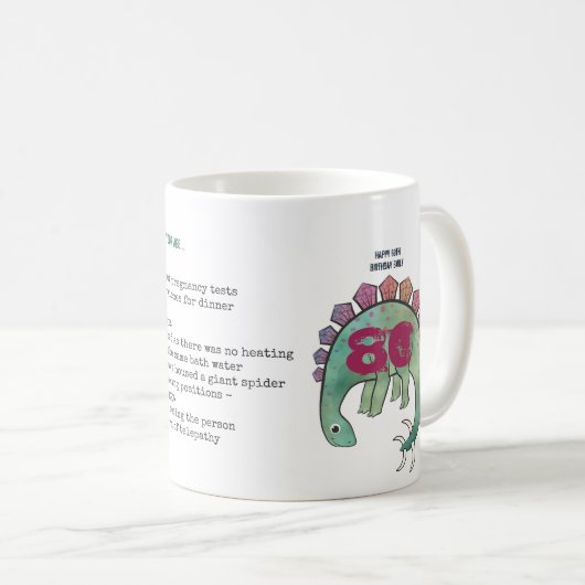 Funny 80. Personalisiert "When I was Your Age" Din Kaffeetasse (VorderseiteRechts)