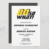 Funny 80 so, was Zitat 80. Geburtstag Einladung (Vorne/Hinten)