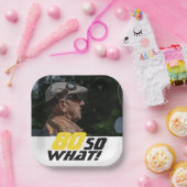 Funny 80 so what Quote Photo 80th Birthday  Pappteller (Party)