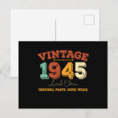 Funny 80 Year Old 1945 Vintages 80. Geburtstagsges Postkarte (Vorne/Hinten)