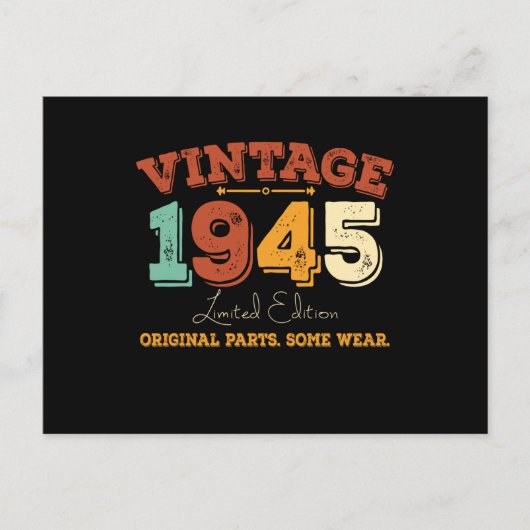 Funny 80 Year Old 1945 Vintages 80. Geburtstagsges Postkarte (Vorderseite)