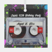 Funny 80er Cassette Mixtape Sake Memory Ornament Aus Glas (Vorderseite)