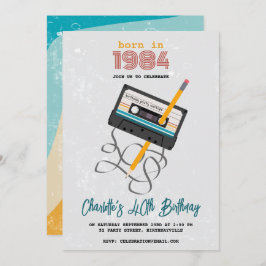 Funny 80er Music Retro Cassette Tape 40. Geburtsta Einladung