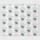 Funny 80er Music Retro Cassette Tape Geburtsname Geschenkpapier (Flach)