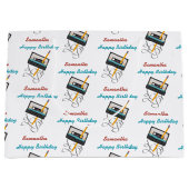 Funny 80er Music Retro Cassette Tape Geburtsname Große Geschenktüte (Vorderseite)