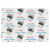 Funny 80er Music Retro Cassette Tape Geburtsname Große Geschenktüte (Rückseite)