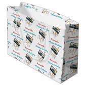 Funny 80er Music Retro Cassette Tape Geburtsname Große Geschenktüte (Rückseite Schrägansicht)