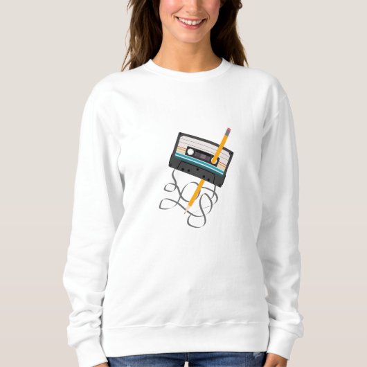Funny 80er Music Retro Cassette Tape Sweatshirt (Vorderseite)