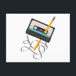 Funny 80s Music Retro Cassette Tape Feiertagspostkarte<br><div class="desc">A funny illustration of a retro cassette tape being untangled with a pencil. A great design for 80's and 90's lovers and retro enthusiasts.</div>